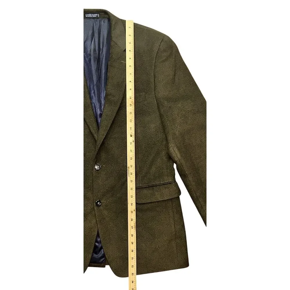 Nautica Olive Green Navy Lined 2 Button Notched Lapel Men's Blazer 42L